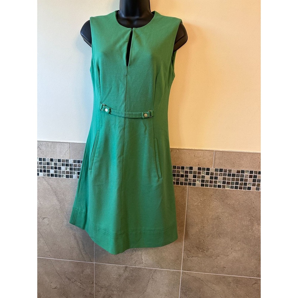 DIANE VON FURSTENBERG Green Sleeveless Jersey Dress SZ 0 EUC